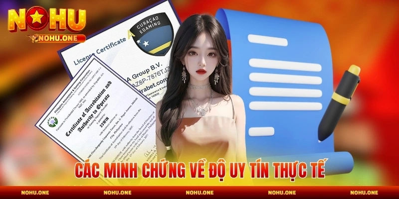 Các minh chứng về độ uy tín thực tế